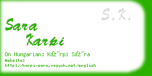 sara karpi business card